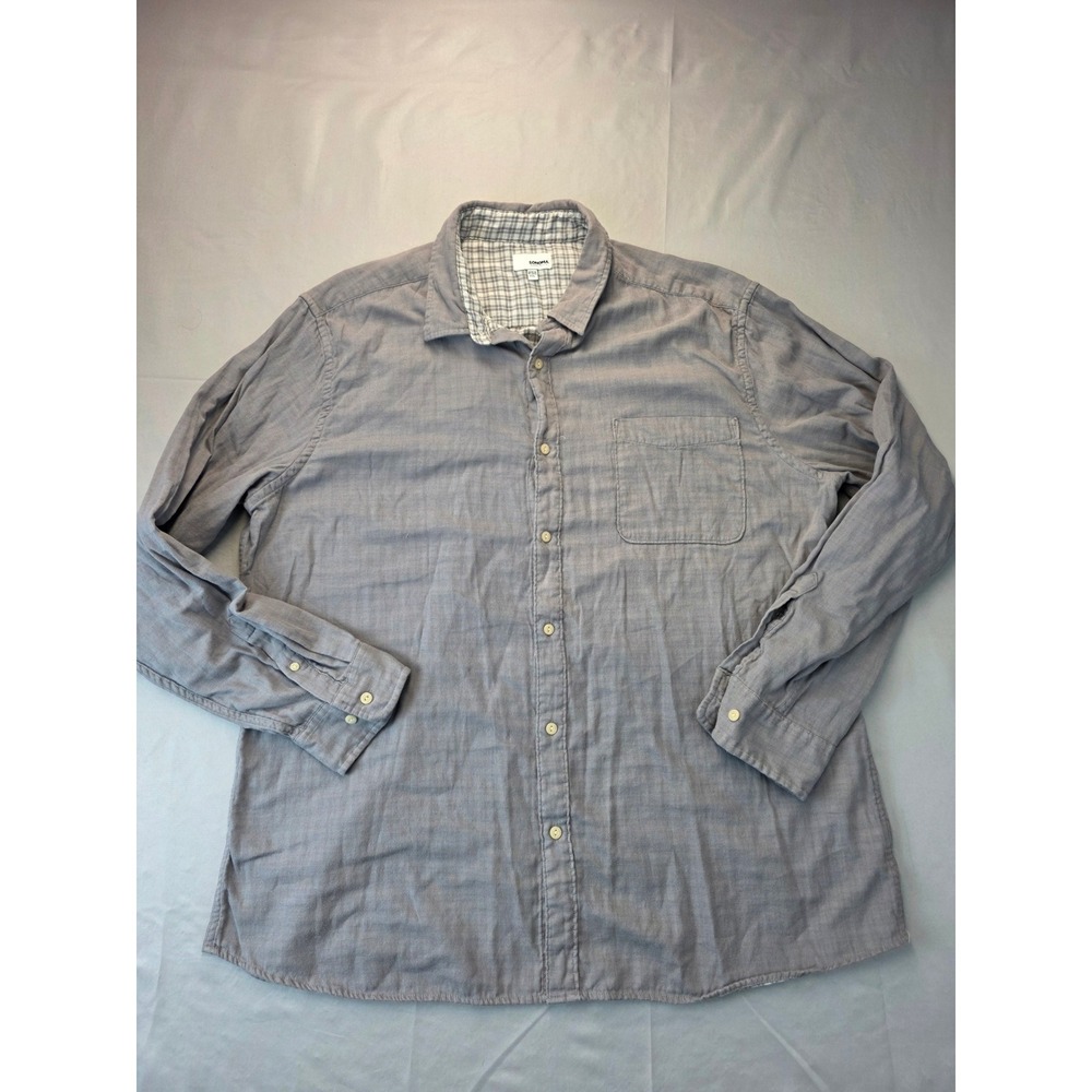 Sonoma Goods for Life Mens Gray Long Sleeve Button Down Shirt XXL Cotton Blend